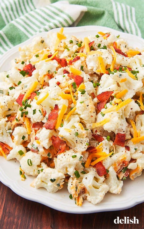 ensalada de coliflor con bacon