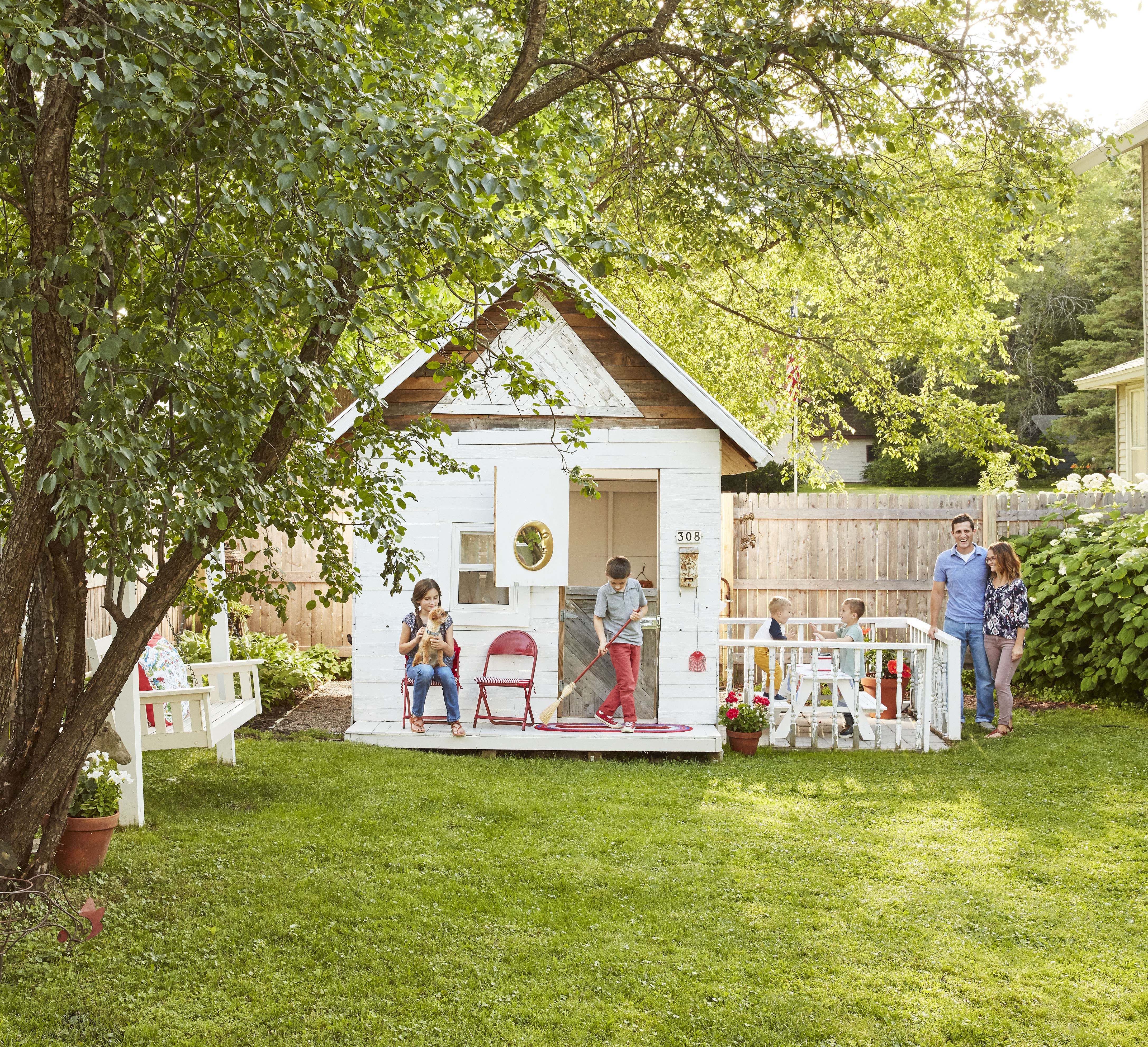 outdoor playhouse with floor