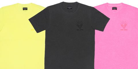 T-shirt, Clothing, Black, Active shirt, Sleeve, Pink, Product, Text, Font, Top, 