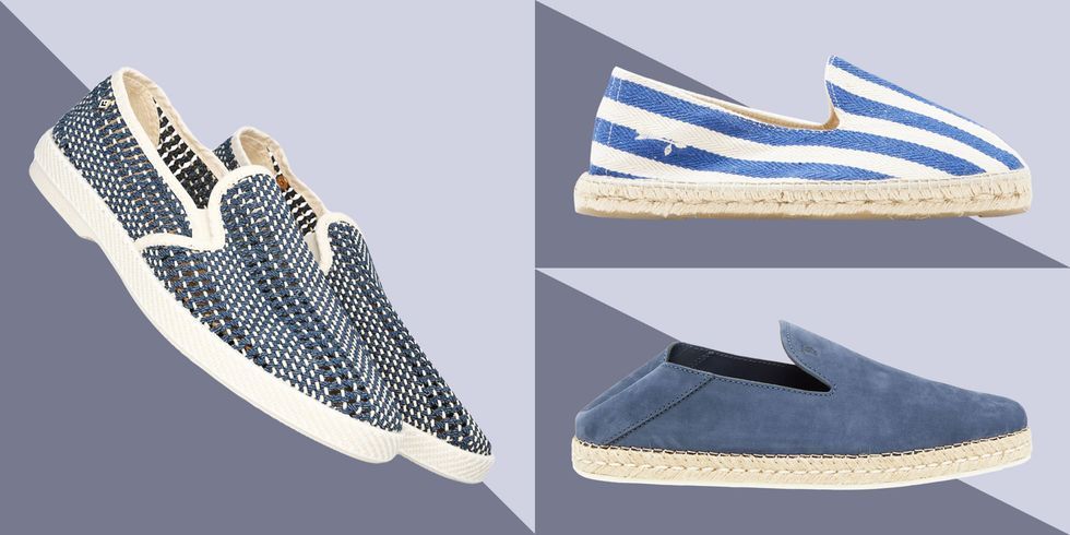 Save 55% Car Shoe Leather Flat Square Toe Espadrilles in Blue for Men Mens Shoes Slip-on shoes Espadrille shoes and sandals 