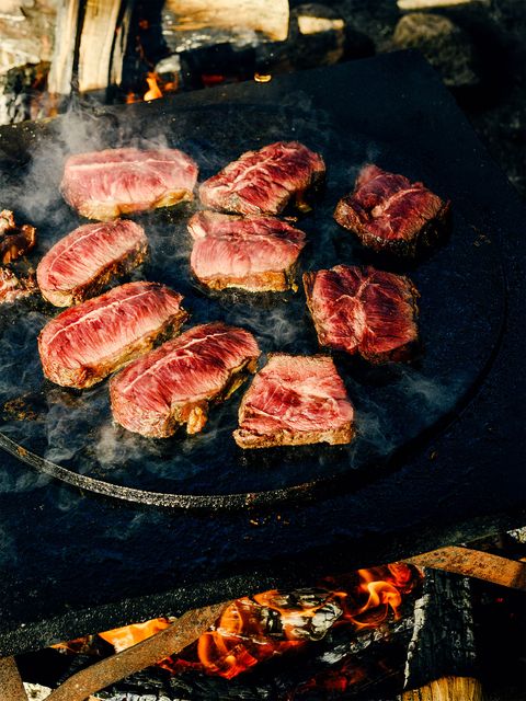 Barbecue, Grilling, Barbecue grill, Food, Red meat, Dish, Cuisine, Steak, Rib eye steak, Flat iron steak, 