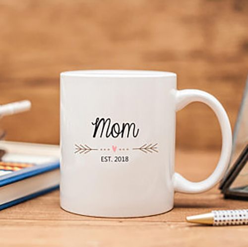Blue Baby Feet Mommy Est First Mothers Day Coffee Mug 2018 
