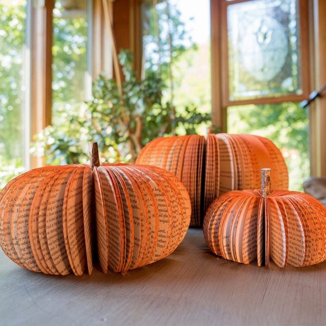 These Rustic Pumpkins Are Made From Old Books to Add to Your Fall Décor