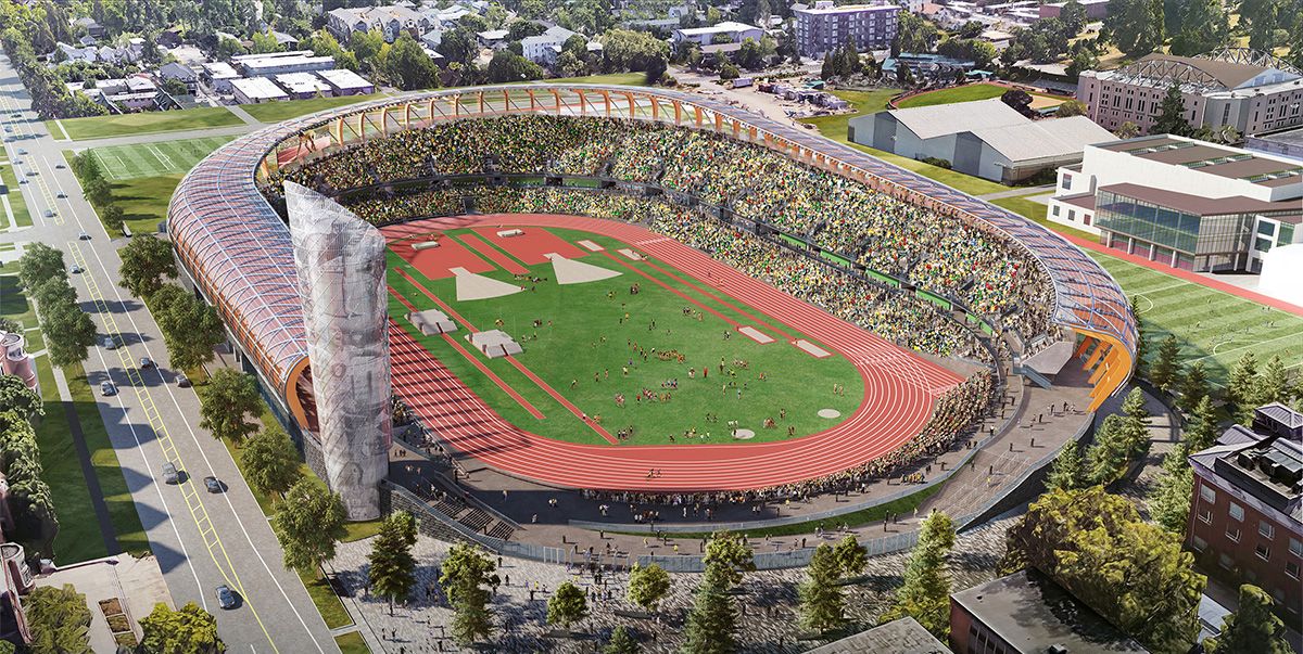 El nuevo Hayward Field, escenario del próximo Mundial de atletismo