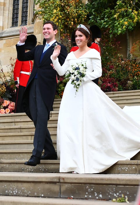 Royal Fans Love How Princess Eugenie S Low Back Wedding Dress Shows Image Getty Princess Eugenie Wedding Dress