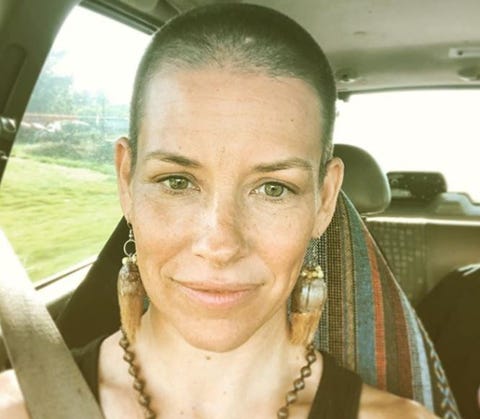 Evangeline Lilly Debuts Dramatic Buzz Cut After Shaving Her Head