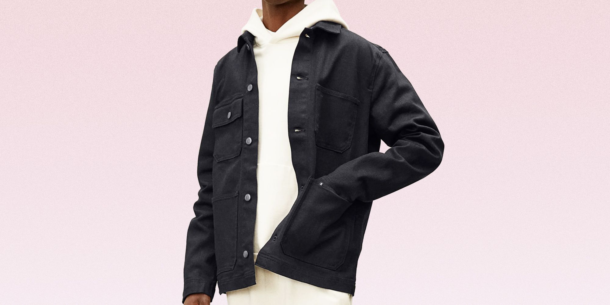 black denim chore coat