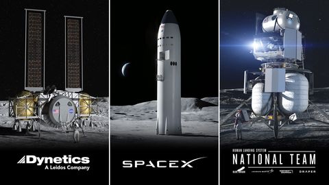 nasa selects three companies to develop human lunar landing systems
