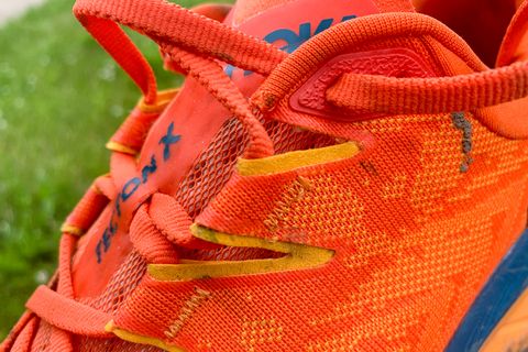 orange hoka tecton one x running shoes