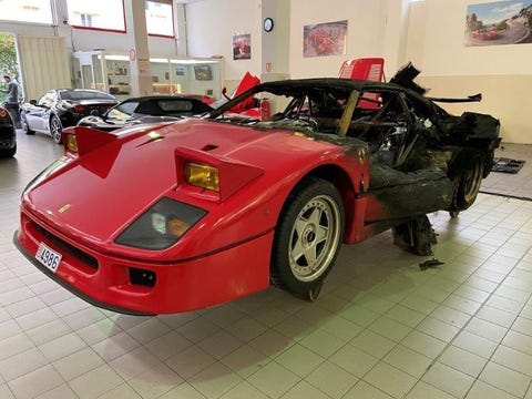 Ferrari F40 That Burned Down In Monaco Will Be Rebuilt