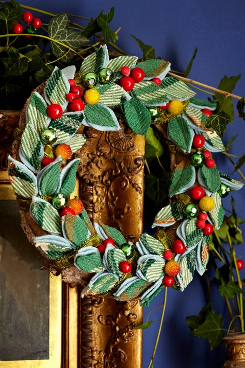 fabric christmas wreath