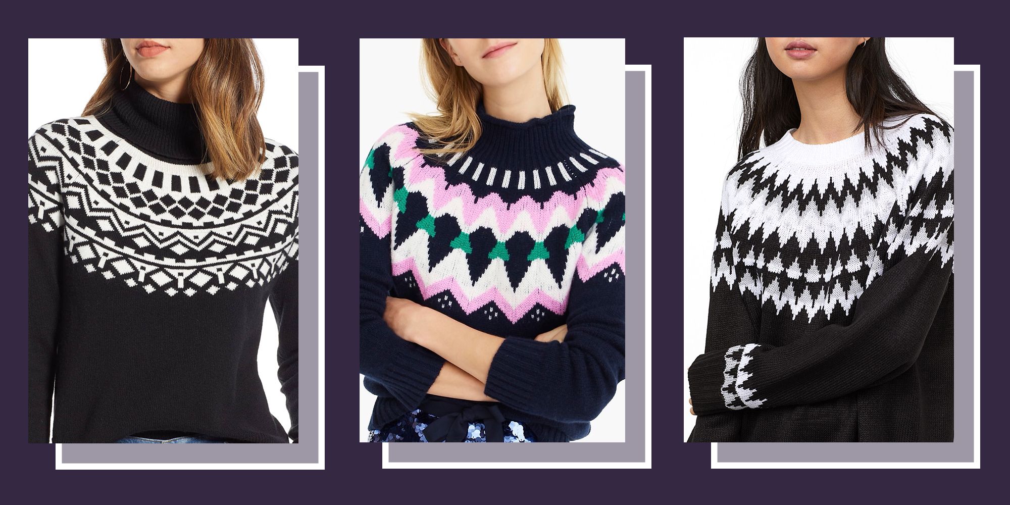 women's cotton fair isle sweater