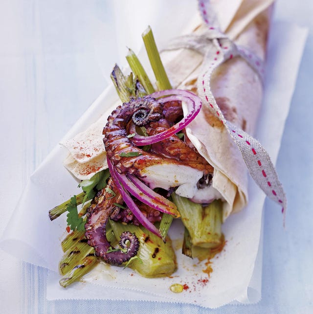 Aperitivos de Navidad: Fajitas de pulpo y verduras aperitivos de navidad fajitas de pulpo y verduras