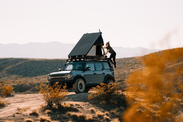 roofnest falcon 2 tent on top of a ford bronco
