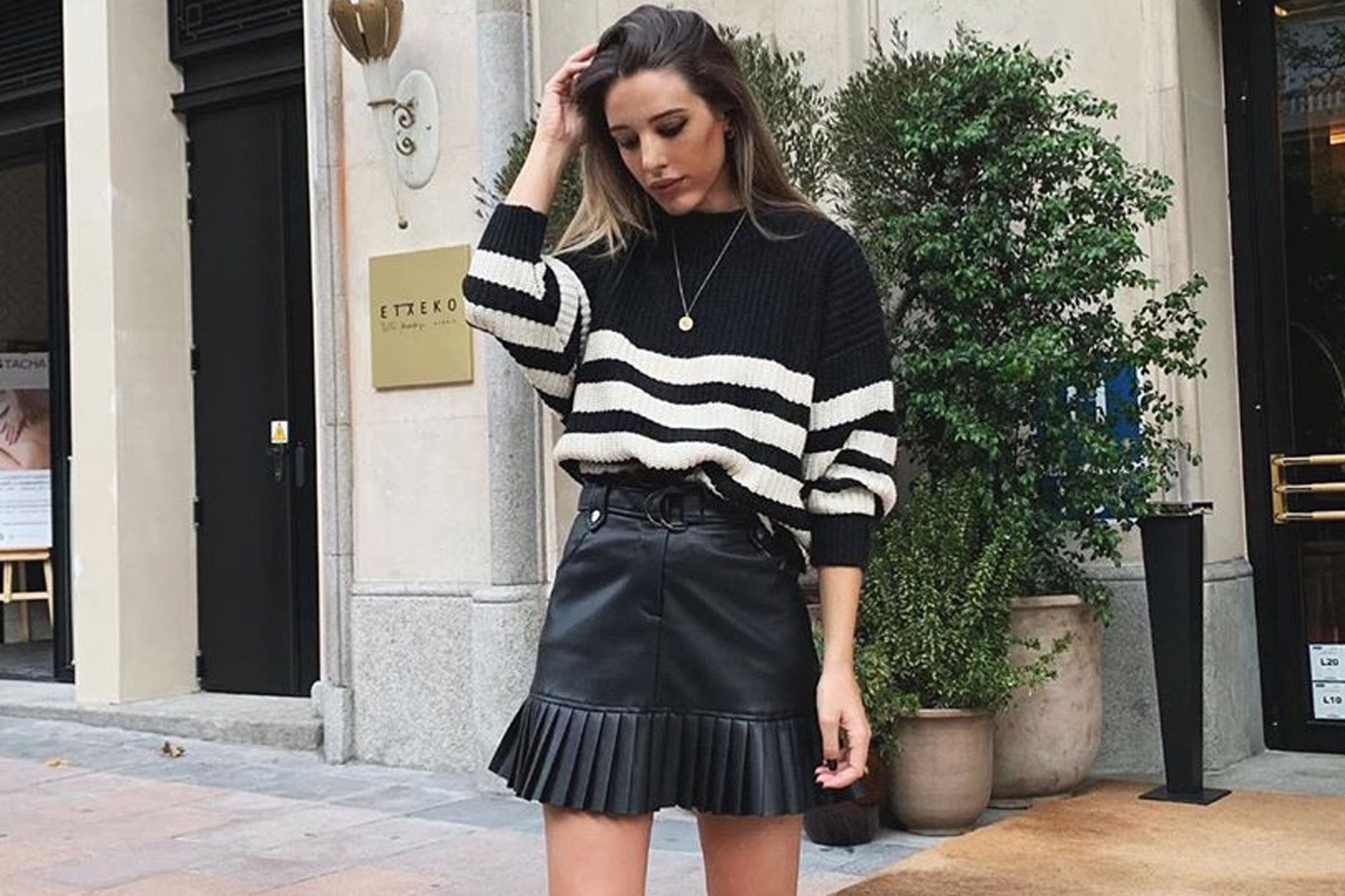 falda de cuero más Zara