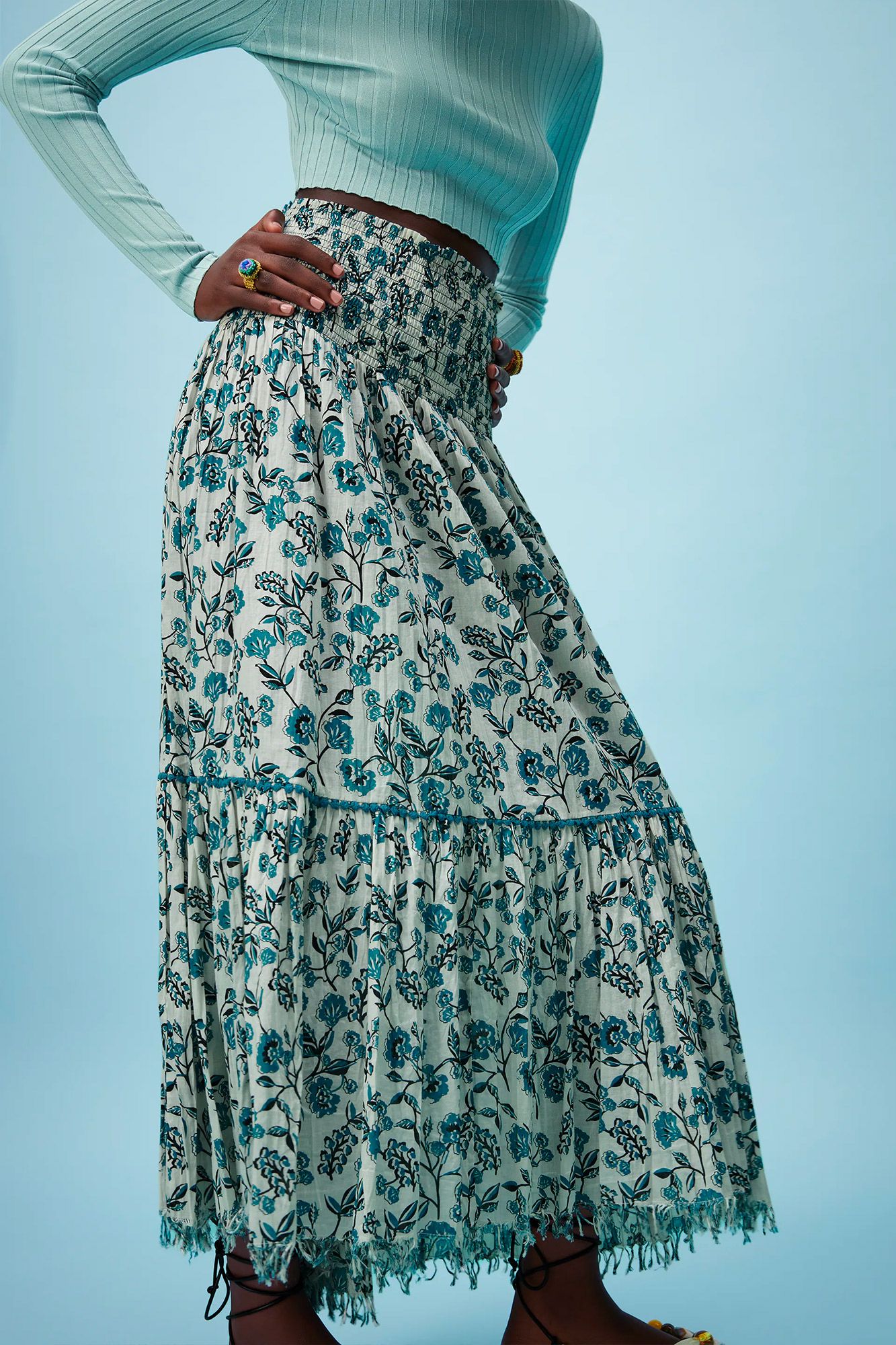 La falda larga estampada con efecto de Zara más bonita