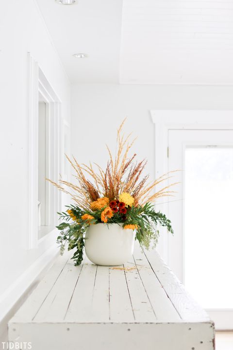 layered fall flower arrangement
