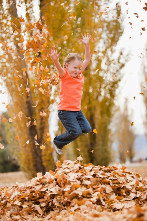 fall activities leaf jumping