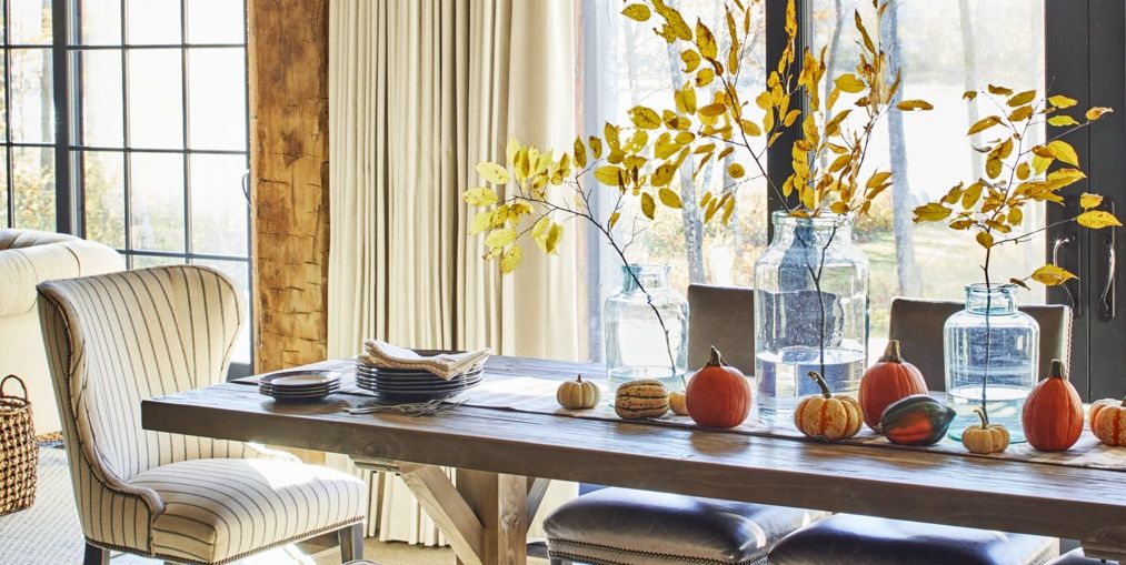 Fall Table Decor Ideas, Large Candle Centerpiece For Dining Room Table
