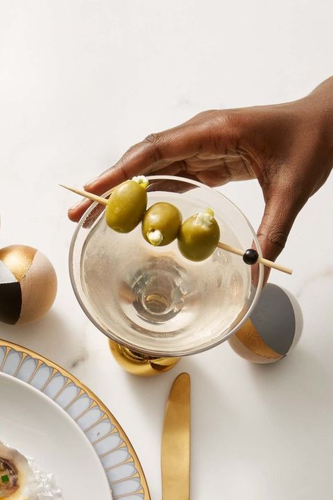 dirty martini with stuffed olives
