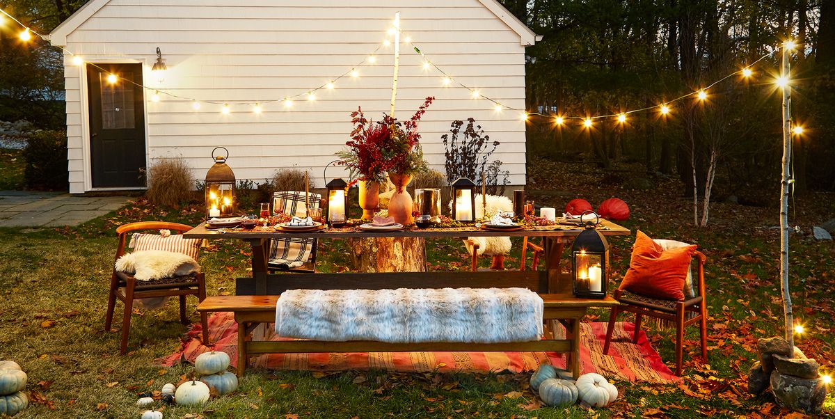 45 Fall Table Decorations Ideas For, Outdoor Buffet Table Ideas
