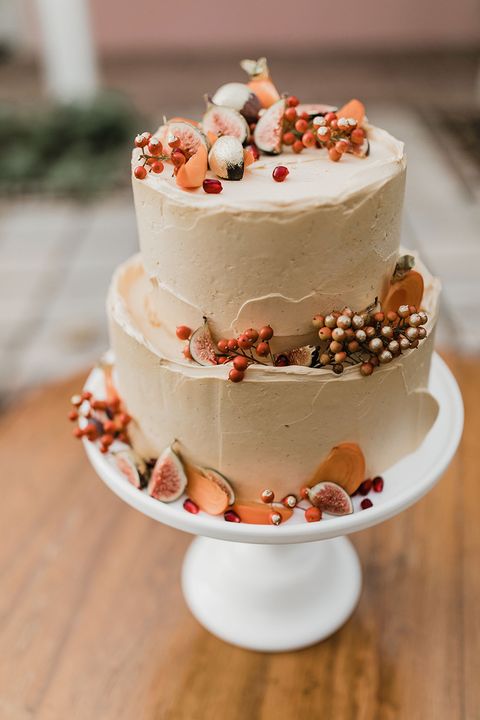 persimmon fall wedding cake