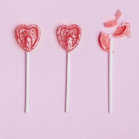 A broken heart lollipop