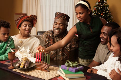 family celebrating kwanzaa