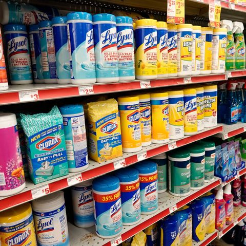 family dollar store, anti bacterial wipes and cleaning products