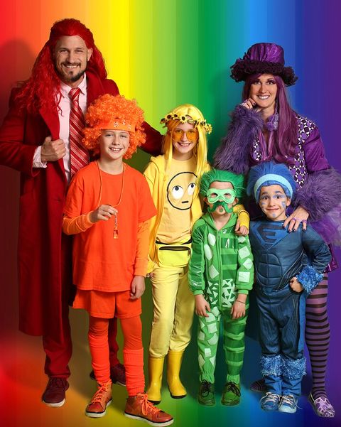 family halloween costumes rainbow