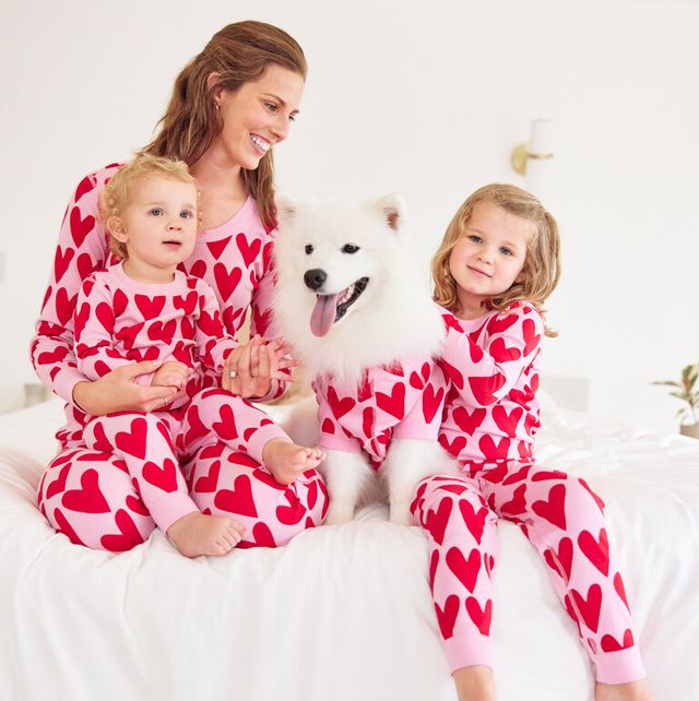 family valentines day pajamas