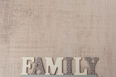 family concept wooden letters ''family''
