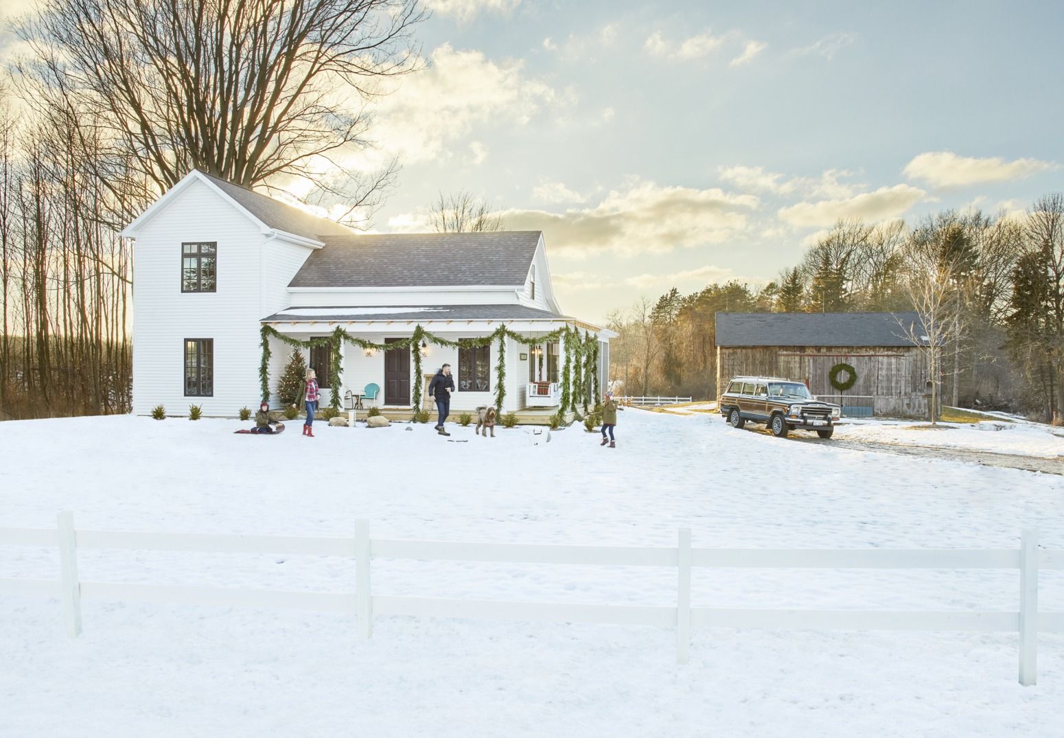 New CHURCH HOUSE Christmas Ornament Decor Farmhouse Country Rustic Farm Snow 
