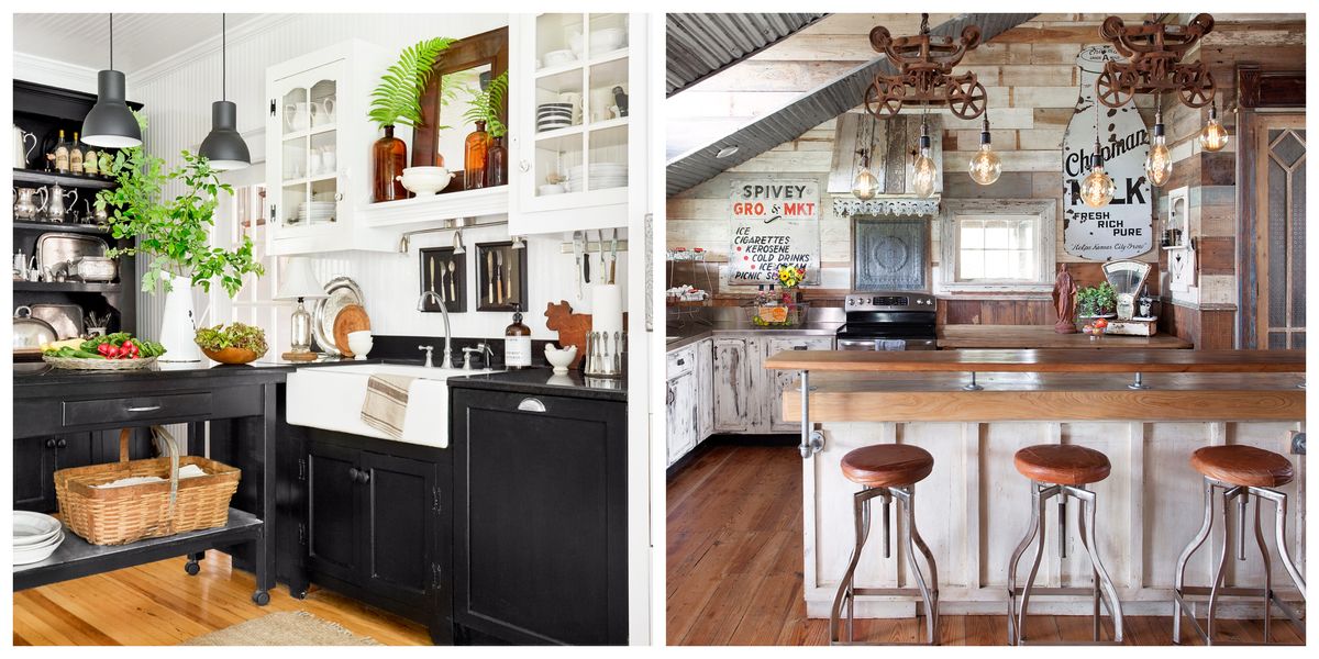 34 Farmhouse  Style Kitchens Rustic  Decor Ideas for Kitchens