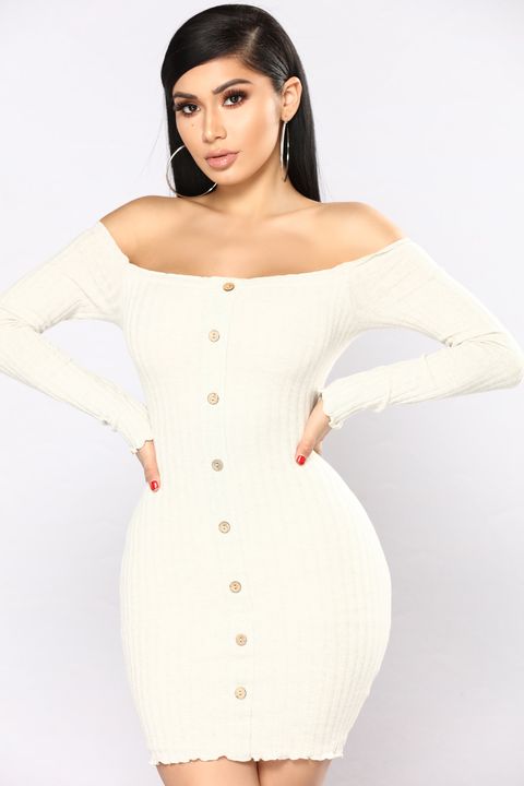 Kylie Jenner Wears 28 Fashion Nova Dress Jacklyn Off The Shoulder Mini Dress Fashion Nova