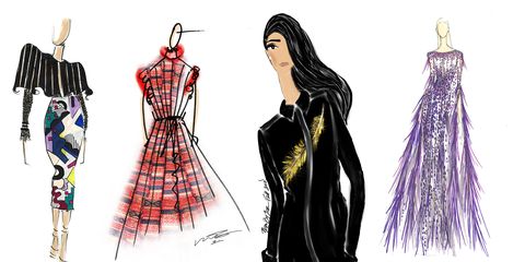 Fashion illustration, Clothing, Fashion design, Costume design, Pattern, Dress, Fashion, Sketch, Drawing, Design, 