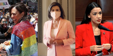 kamala harris, nancy pelosi, aoc fashion