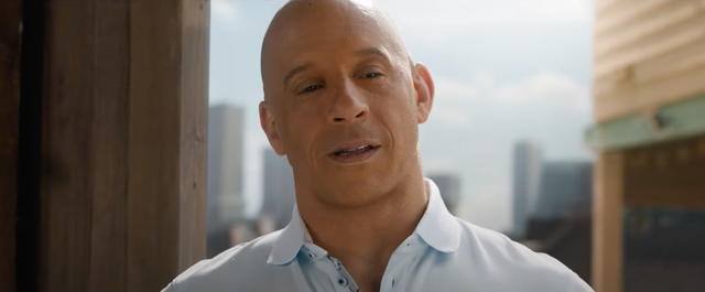 close up of vin diesel as dom toretto in fast and furious trailer