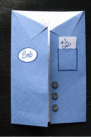 father's day card ideas  blue collar uniform card