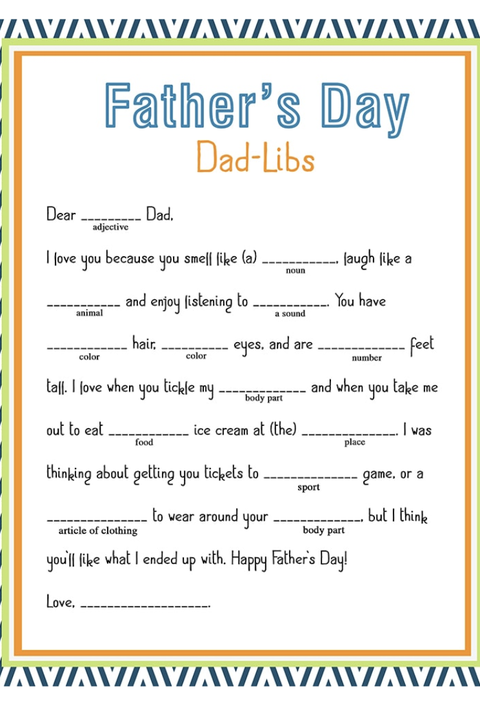father's day card ideas dad libs