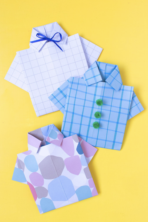 father's day card ideas origami shirt cards