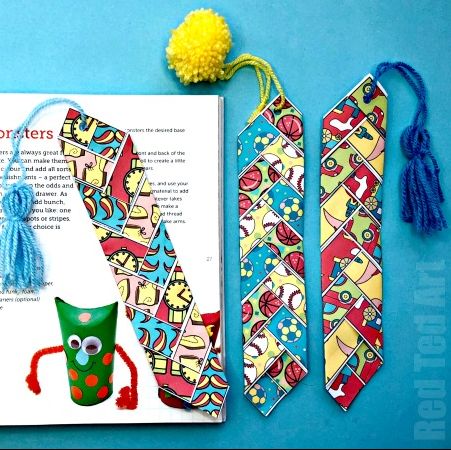 fathers day crafts paper weaving bookmark