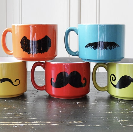father's day crafts mustache mugs