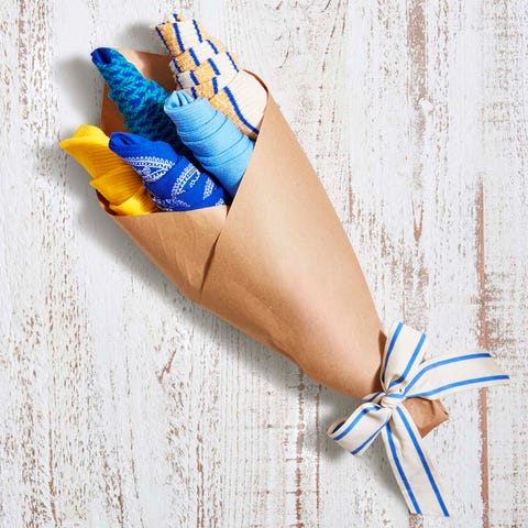 Father's Day Gift Basket - Sock Bouquet father's day gift broquet, a dude ified bouquet artfully wrapped with butcher paper, filled with novelty socks
