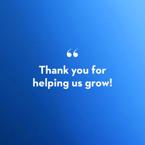 a quote card that says "thank you for helping us grow" on a blue background in a story about father's day messages