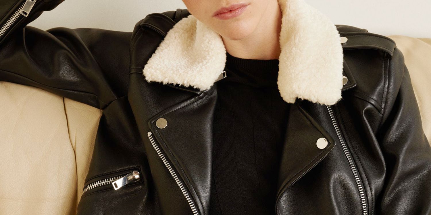 The Drop Women's Heather Faux Leather Moto Jacket
