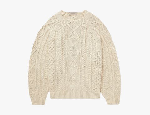 fear of god oversized cable knit sweater
