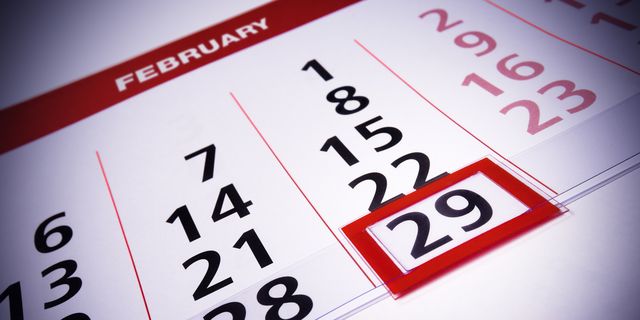february 29th date which repeats on leap year calendar rare days concept