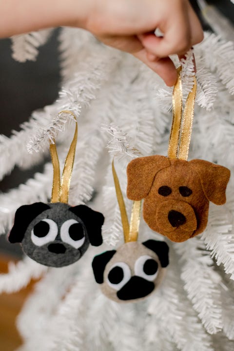 christmas crafts for kids — felt dog ornaments