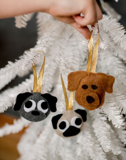 christmas crafts for kids — felt dog ornaments